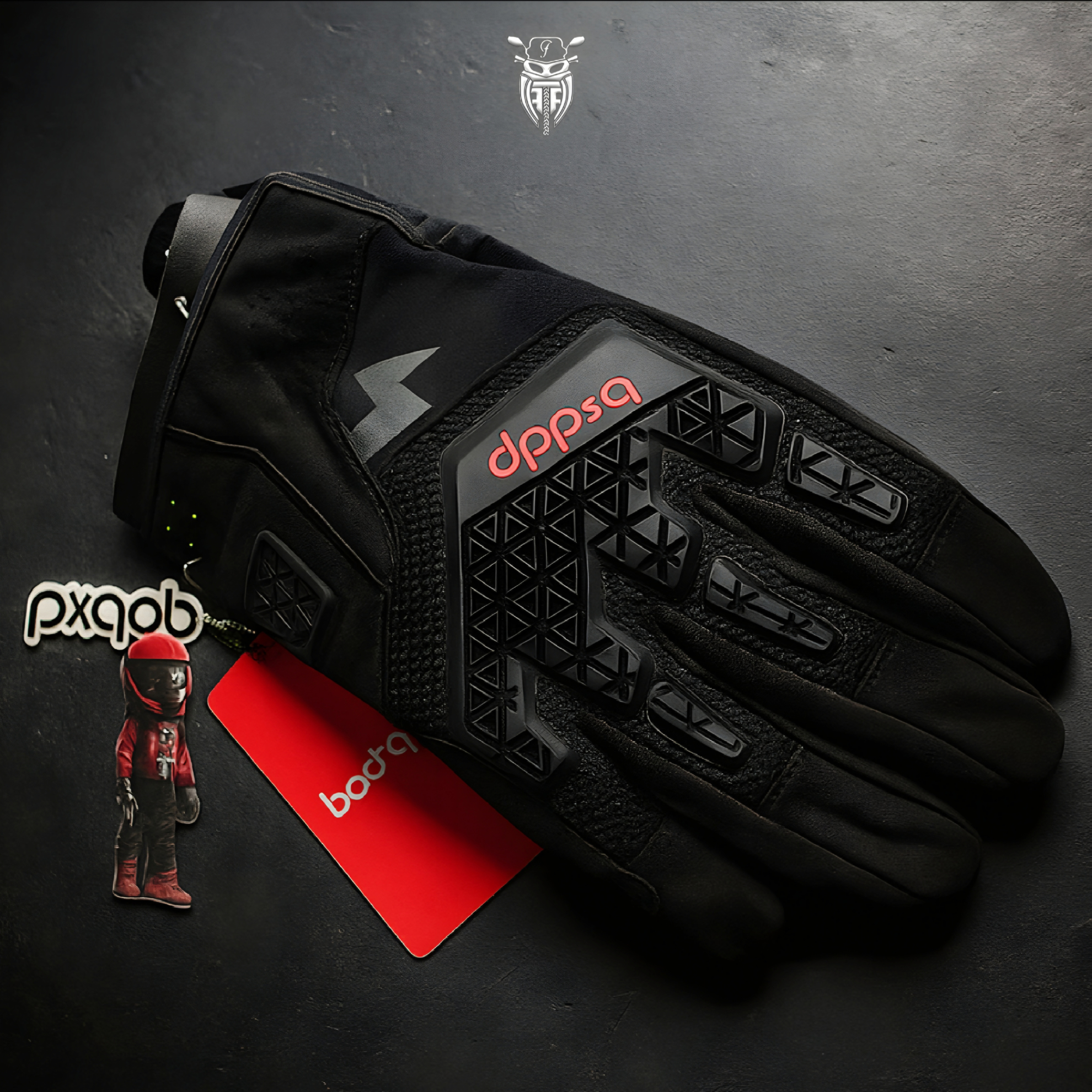 تصویر از دستکش چرم و جیر مشکی 2XL