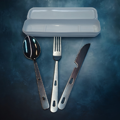 تصویر از ست قاشق و چنگال و کارد استیل