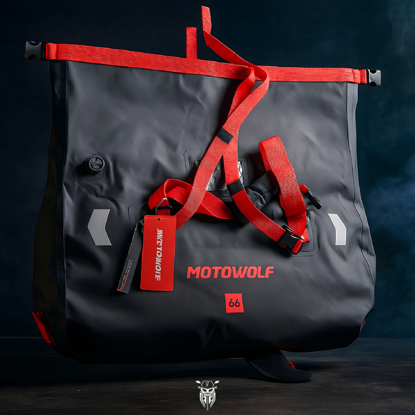 تصویر از درای بگ 66 لیتری موتو ولف قرمز