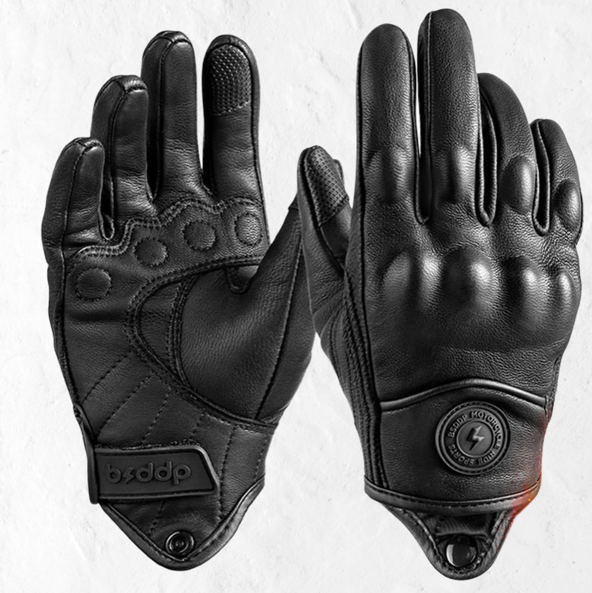 تصویر از دستکش چرم مشکی پروتکشن