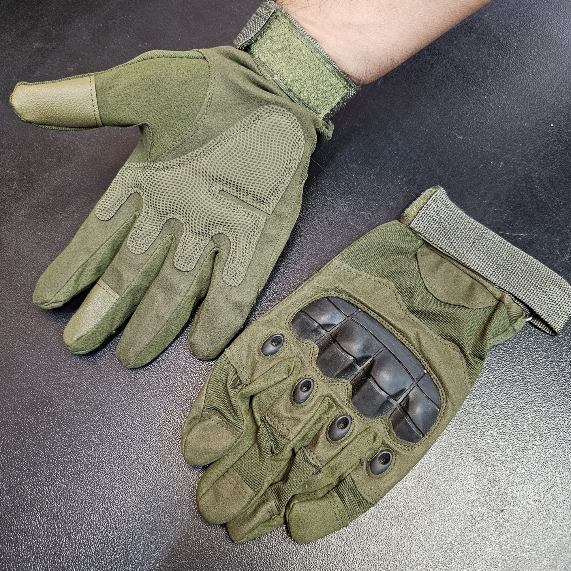 تصویر از دستکش پارچه ای کامل - سبز 2XL